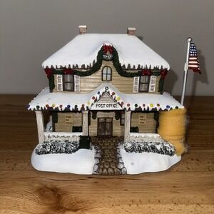 Thomas Kinkade Festive Post Office with Multicolor Lights